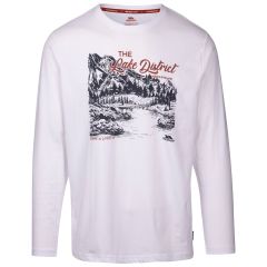 Trespass Male Casual Printed T-Shirt Chira in WHITE, Front view on mannequin