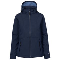 Trespass DLX Women's Softshell Jacket Christine in Navy Marl, Front view on mannequin