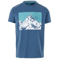 Mens Casual Printed T-Shirt Chulli in INDIGO TONE MARL, Front view on mannequin