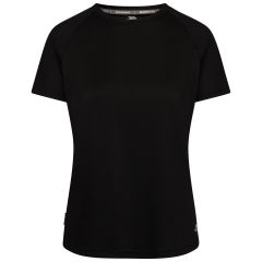 Womens Duoskin Sports Top Claudette in BLACK, Front view on mannequin