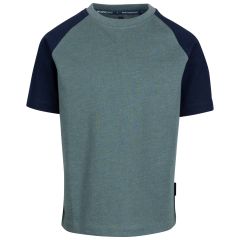 Mens Casual T-Shirt Clined in SPRUCE GREEN, Front view on mannequin