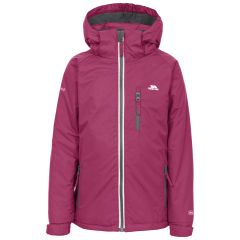 Kids Waterproof Jacket Cornell Ii in BERRY, Front view on mannequin