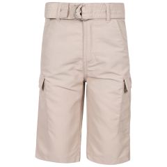 Trespass Unisex Shorts Craftly in Soft stone, Front view on mannequin