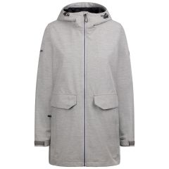 Womens Waterproof Jacket Crystals In Platinum Marl, Front view on mannequin