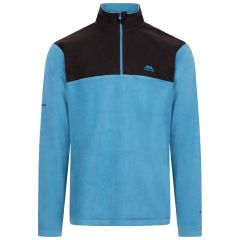 Trespass Mens Microfleece At100 Curtiston in Bondi Blue, Front view on mannequin