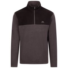 Trespass Mens Microfleece At100 Curtiston in Dark Grey, Front view on mannequin