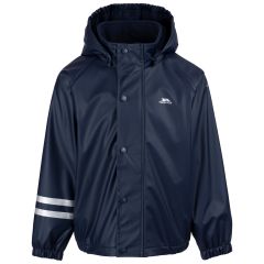 Trespass Kids' Waterproof Jacket TP50 Daire in NAVY, Front view on mannequin