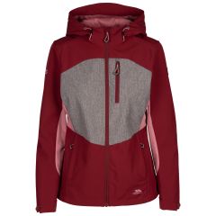 Womens Softshell Jacket Tp75 Eckwood in DARK CHERRY, Front view on mannequin