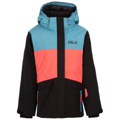 Kids  Ski Jacket Eliza in BLACK, Front view on mannequin