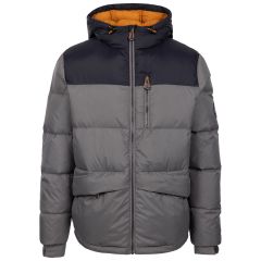 Trespass Mens Down Jacket Erris in Storm Grey, Front view on mannequin