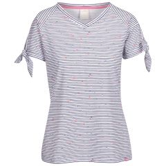 Womens Casual Top Fernie in NAVY STRIPE PRINT, Front view on mannequin