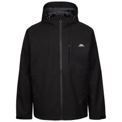 Mens Outdoor Waterproof Jacket  Ferryhill In Black, Front view on mannequin