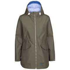 Womens Waterproof Jacket Tp50 Finch in HERB, Front view on mannequin