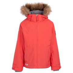 Kids  Ski Jacket Fiona in PEACH BLUSH, Front view on mannequin