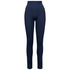 Women's Sherpa Leggings Fuzzy in NAVY, Front view on mannequin