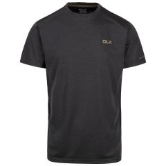 Dlx Mens Casual T-Shirt Garvey in DARK GREY MARL, Front view on mannequin