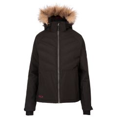 Womens Ski Jacket Gaynor in BLACK, Front view on mannequin