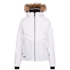 Womens Ski Jacket Gaynor in WHITE, Front view on mannequin