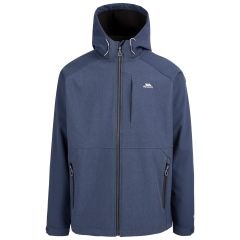 Trespass Men's Softshell Jacket TP75 Hagneck in NAVY, Front view on mannequin