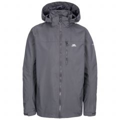 Trespass Men's Waterproof Jacket in Grey Hamrand, Front view on mannequin