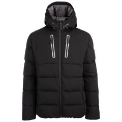 Trespass DLX Men's Down Jacket Hawthorne in BLACK, Front view on mannequin