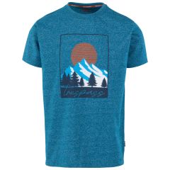 Mens Casual T-Shirt Idukki in BONDI BLUE, Front view on mannequin