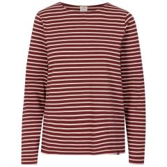 Trespass Women's Casual Top Karen in Dark cherry stripe, Front view on mannequin
