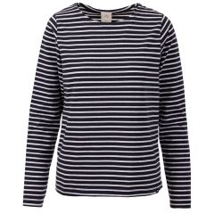 Trespass Women's Casual Top Karen in Navy Stripe, Front view on mannequin