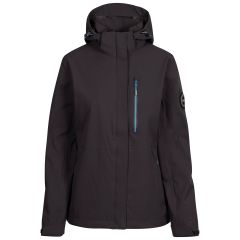 Womens DLX  Waterproof Jacket Katya in Dark Grey, Front view on mannequin