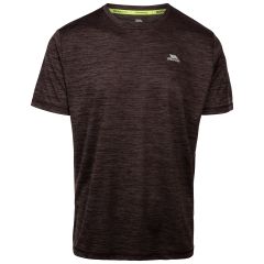 Trespass Mens Active Top Kearsley in Dark Flint Marl, Front view on mannequin