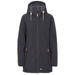Trespass Womens Lightweight Softshell Jacket Kirsten Black, Front view on mannequin
