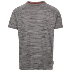 Trespass Men's Active Top Tp75 Leecana in GREY MARL, Front view on mannequin