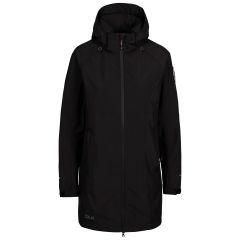 Womens DLX Waterproof Jacket Lucille in Black, Front view on mannequin