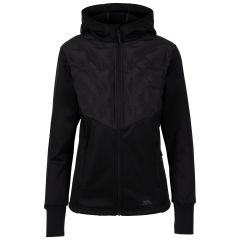 Trespass Women's Active Hybrid Jacket Marney in BLACK, Front view on mannequin