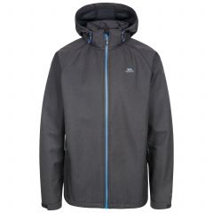 Trespass Men's Water Resistant Softshell Jacket in Black Maverick, Front view on mannequin