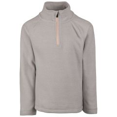 Trespass Girl's Fleece Jacket Meadows in PALE GREY, Front view on mannequin