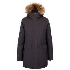 Trespass Women's DLX Waterproof Jacket Miranda in DARK GREY, Front view on mannequin