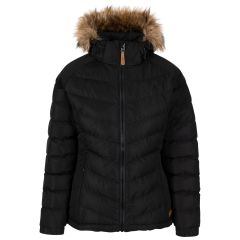 Women s Casual Padded Hooded Jacket Nadina in BLACK _ BLACK, Front view on mannequin