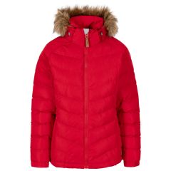 Trespass Women's Padded Jacket Nadina in RED, Front view on mannequin