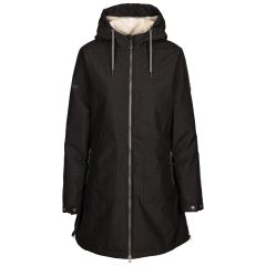 Womens Waterproof Coat Tp50 Neeska in Black, Front view on mannequin