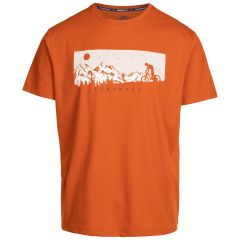 Mens Short Sleeve T-Shirt Tp75 Nellow in BURNT ORANGE MARL, Front view on mannequin