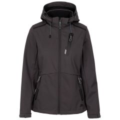 Women s Softshell Jacket Tp75 Neman in DARK GREY, Front view on mannequin