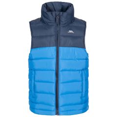 Trespass Kids Gilet Oskar in Navy, Front view on mannequin