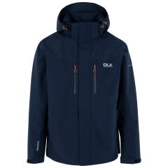 Dlx Mens Waterproof Jacket Oswalt in NAVY, Front view on mannequin