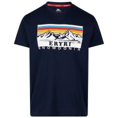 Trespass Male Casual Printed T-Shirt Para in NAVY, Front view on mannequin