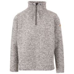 Trespass Men's Casual Sweater Paythorne in GREY MARL, Front view on mannequin