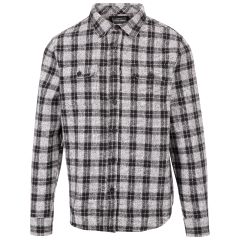 Trespass Men's Casual Shirt Portlaw in Black white check, Front view on mannequin