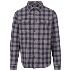 Trespass Men's Casual Shirt Portlaw in Grey blue check, Front view on mannequin