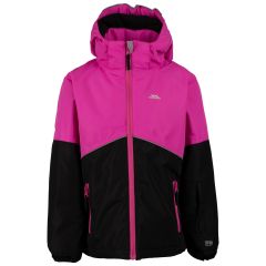 Trespass Kids' Ski Jacket Precision in MAGENTA, Front view on mannequin
