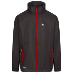 Trespass Unisex Packaway Jacket Qikpac X in BLACK/RED